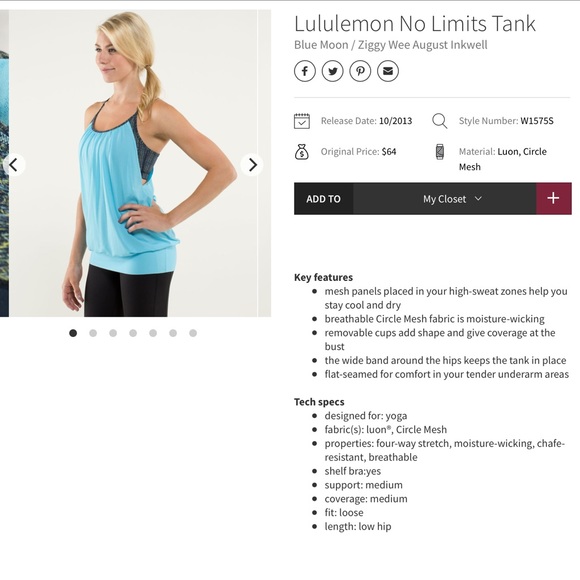 🍋 Lululemon No limits tank - Picture 2 of 12